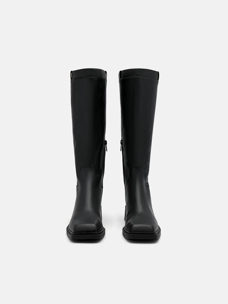 Pedro Marion Leather Knee Boots Women Knee-High Boots Black | Q9Q-1342