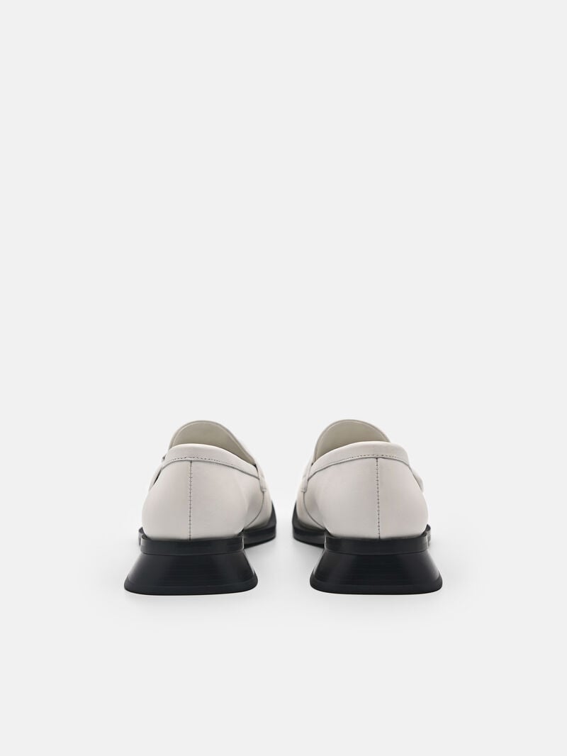 Pedro Marion Leather Loafers Women Flats White | Q9Q-1696