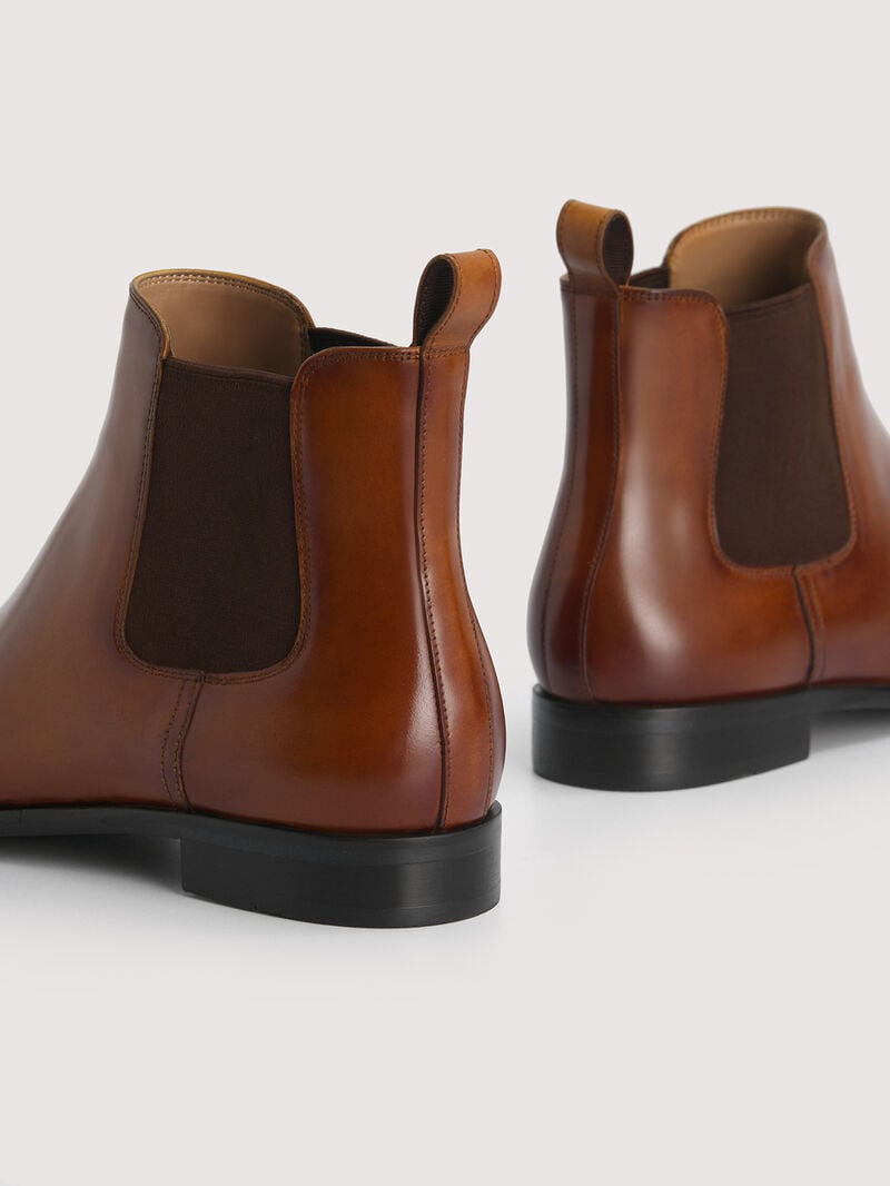 Pedro Meg Leather Boots Women Chelsea Boots Cognac | Q9Q-1341