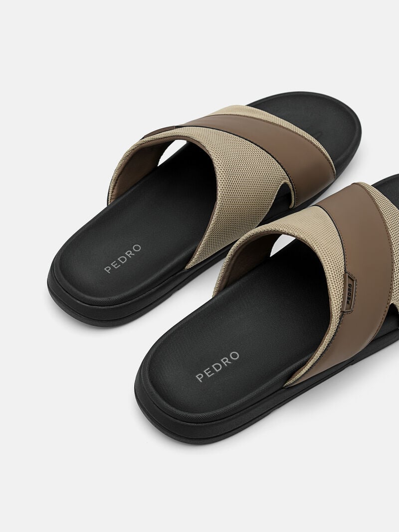 Pedro Mesh Slide Men Sandals Brown | Q9Q-1689