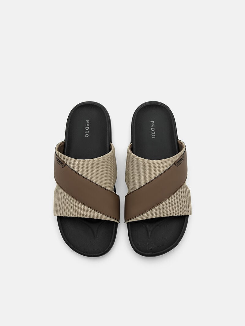 Pedro Mesh Slide Men Sandals Brown | Q9Q-1689
