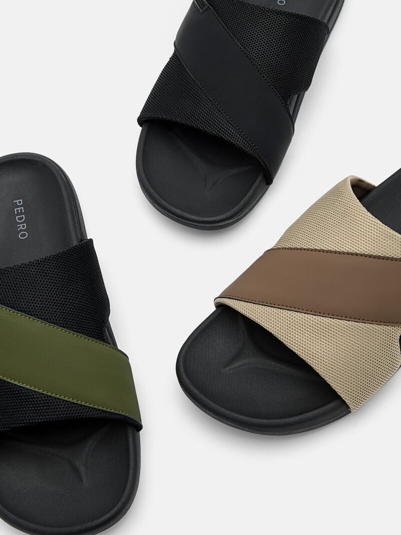 Pedro Mesh Slide Men Sandals Brown | Q9Q-1689