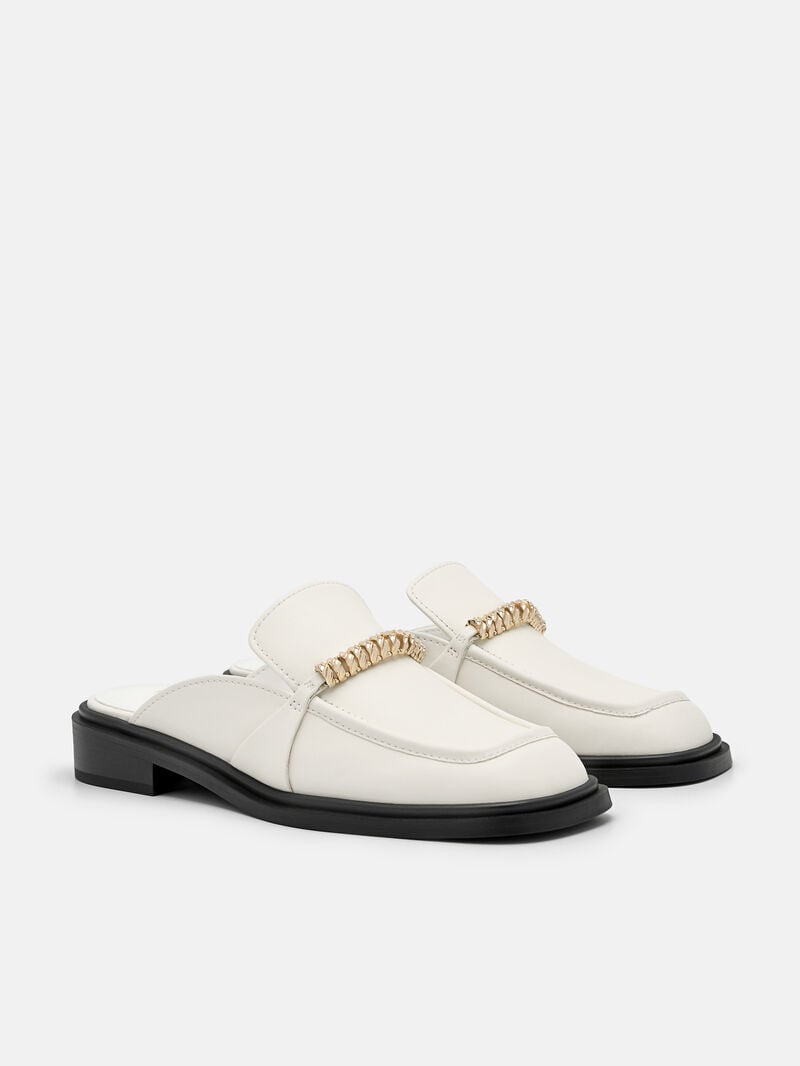 Pedro Mia Chain Mules Women Flats Chalk | Q9Q-1686