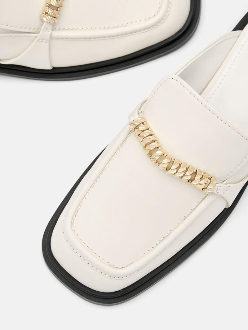 Pedro Mia Chain Mules Women Flats Chalk | Q9Q-1686