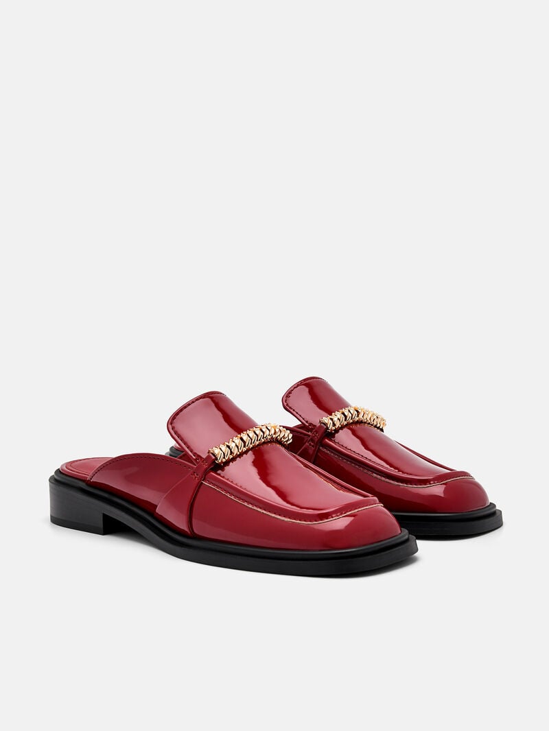 Pedro Mia Chain Mules Women Flats Wine | Q9Q-1687