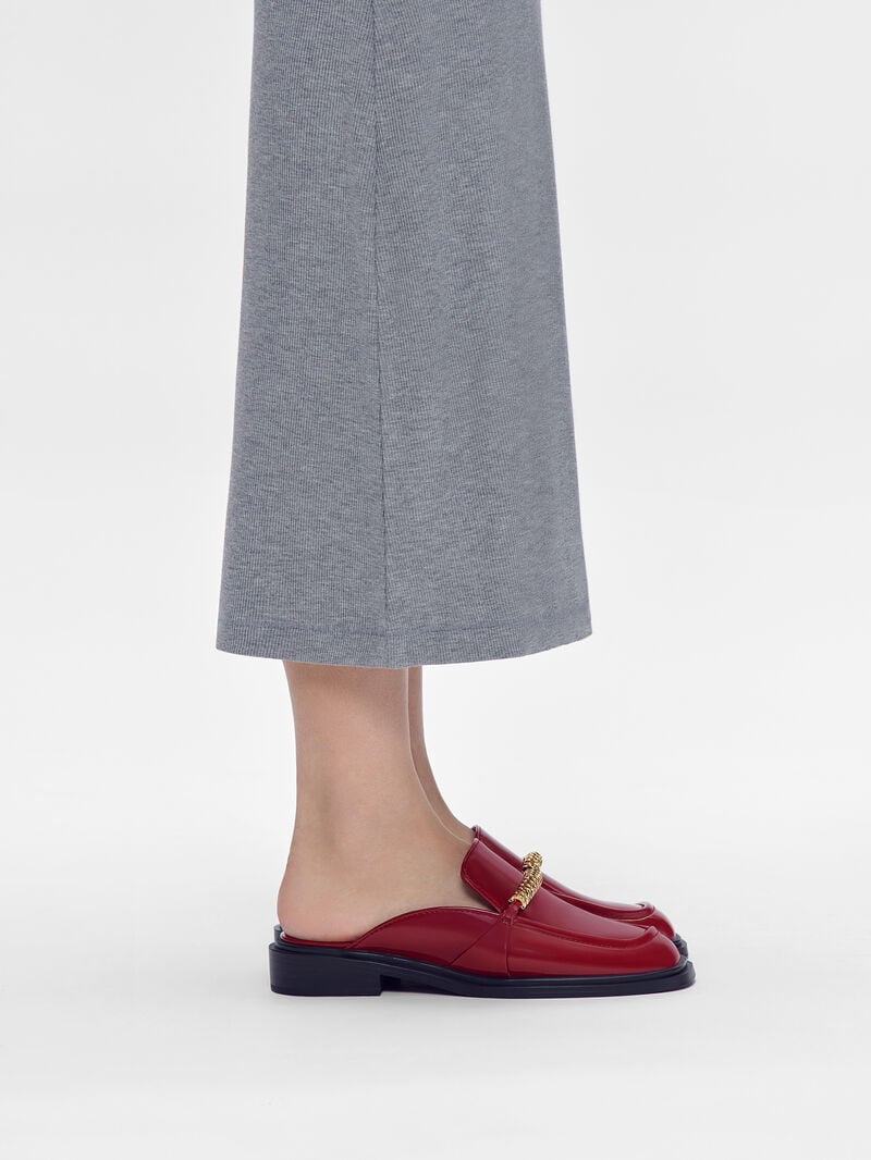 Pedro Mia Chain Mules Women Flats Wine | Q9Q-1687