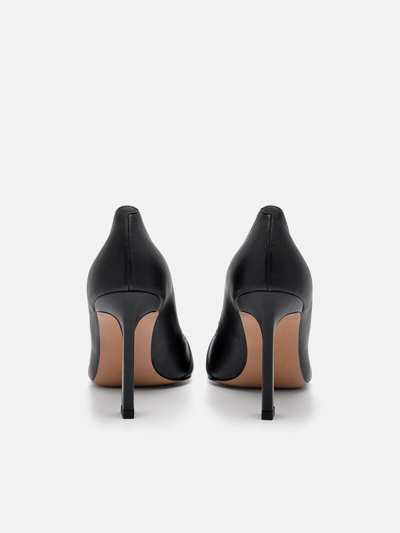 Pedro Mia Leather Women Pumps Black | Q9Q-1430