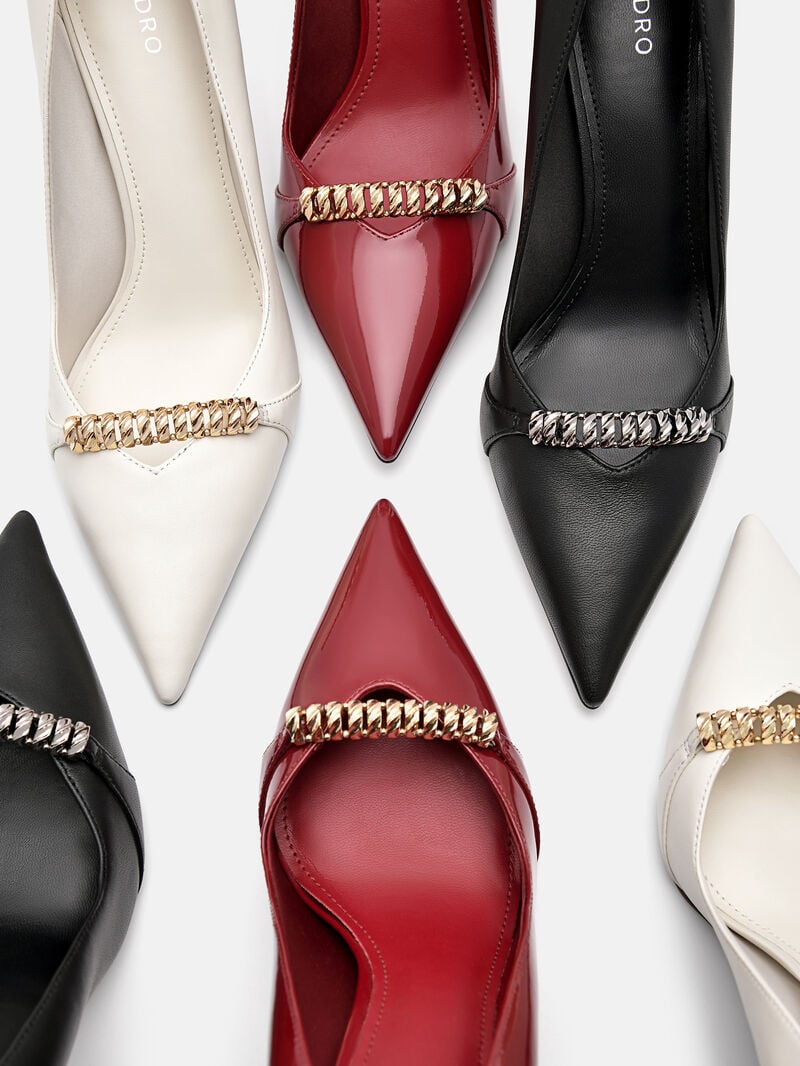 Pedro Mia Leather Women Pumps Chalk | Q9Q-1431