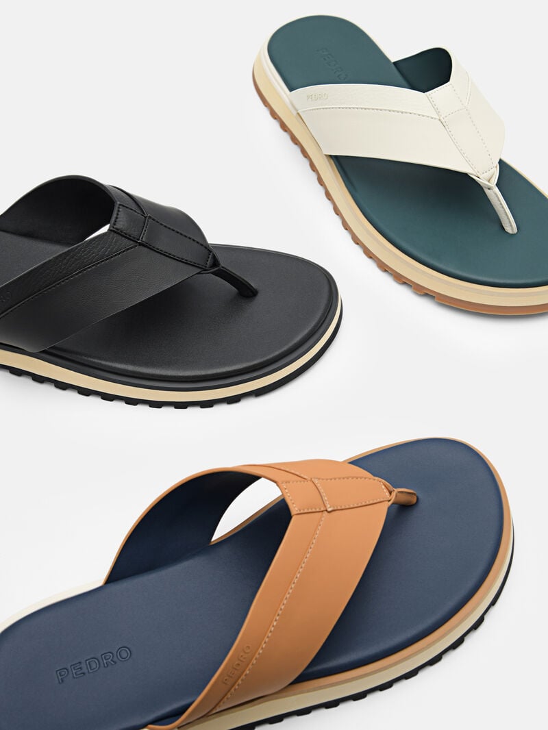 Pedro Microfiber Thong Men Sandals Black | Q9Q-1681