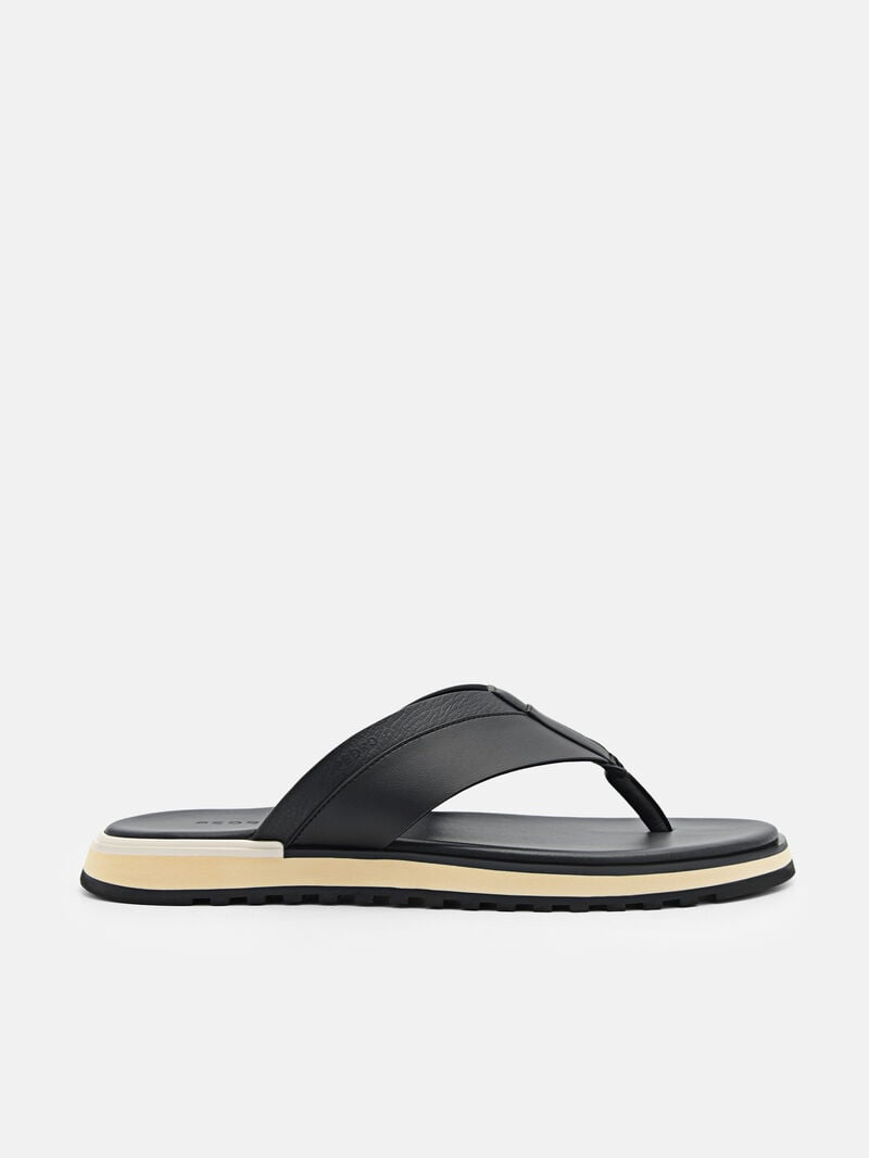 Pedro Microfiber Thong Men Sandals Black | Q9Q-1681