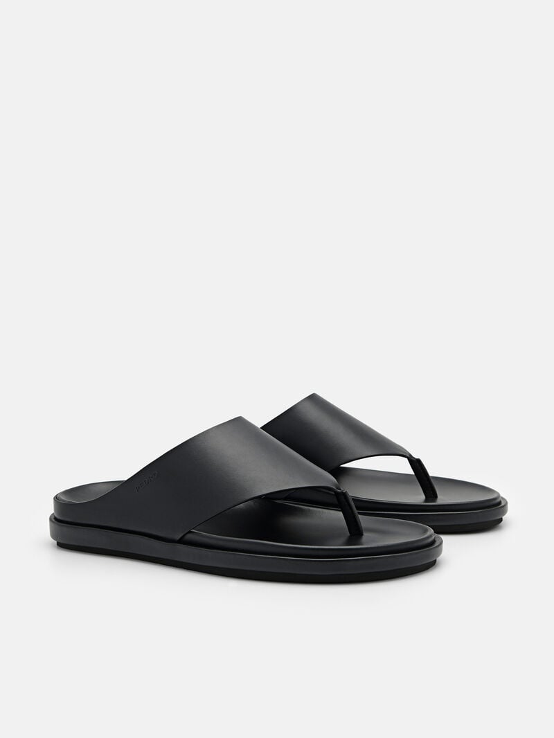 Pedro Microfiber Thong Men Sandals Black | Q9Q-1677
