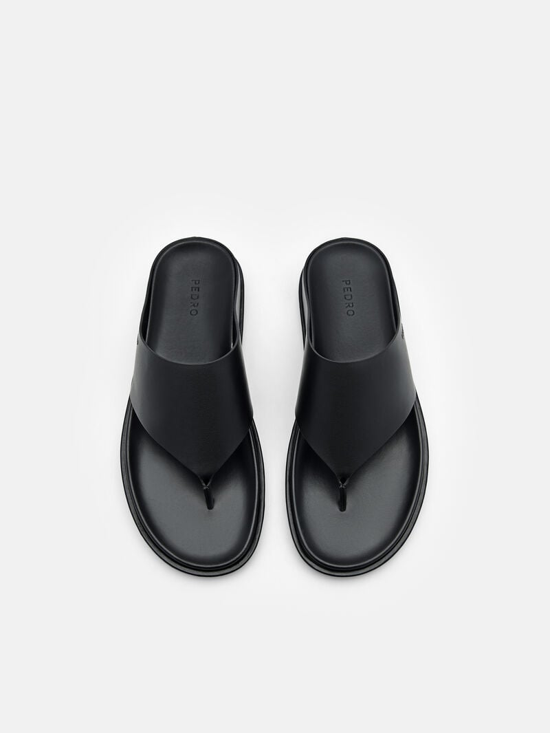 Pedro Microfiber Thong Men Sandals Black | Q9Q-1677