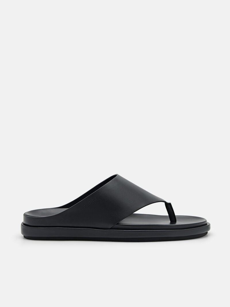 Pedro Microfiber Thong Men Sandals Black | Q9Q-1677