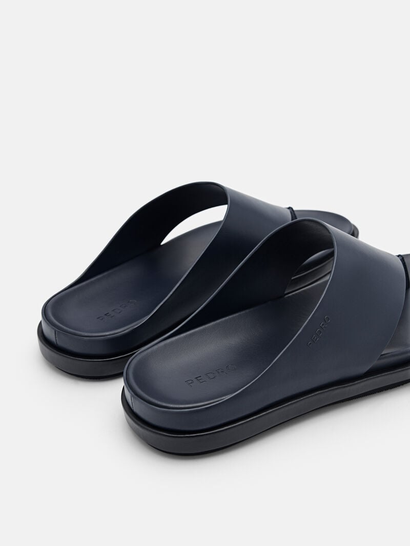 Pedro Microfiber Thong Men Sandals Navy | Q9Q-1678