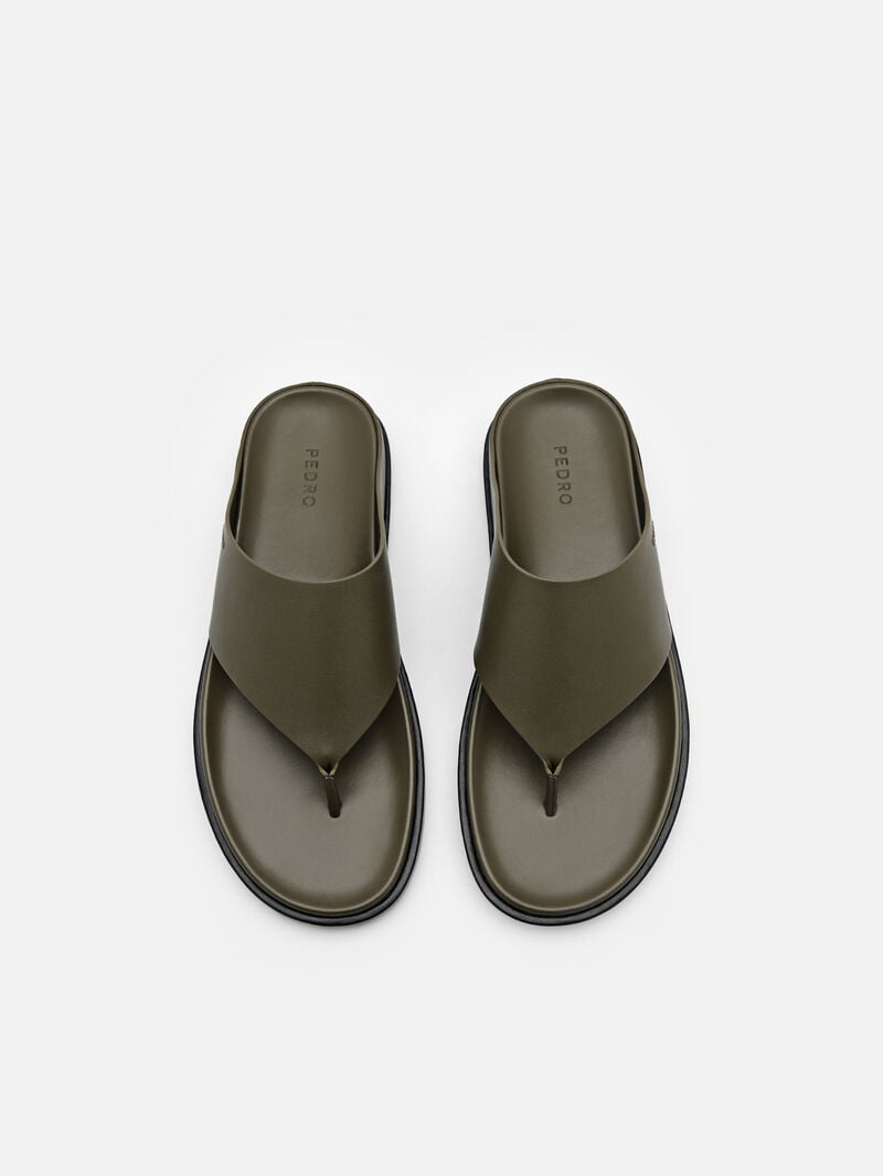 Pedro Microfiber Thong Men Sandals Olive | Q9Q-1679