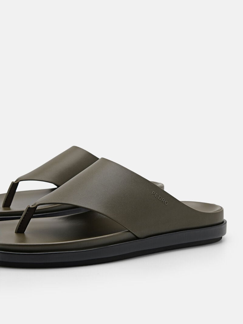 Pedro Microfiber Thong Men Sandals Olive | Q9Q-1679