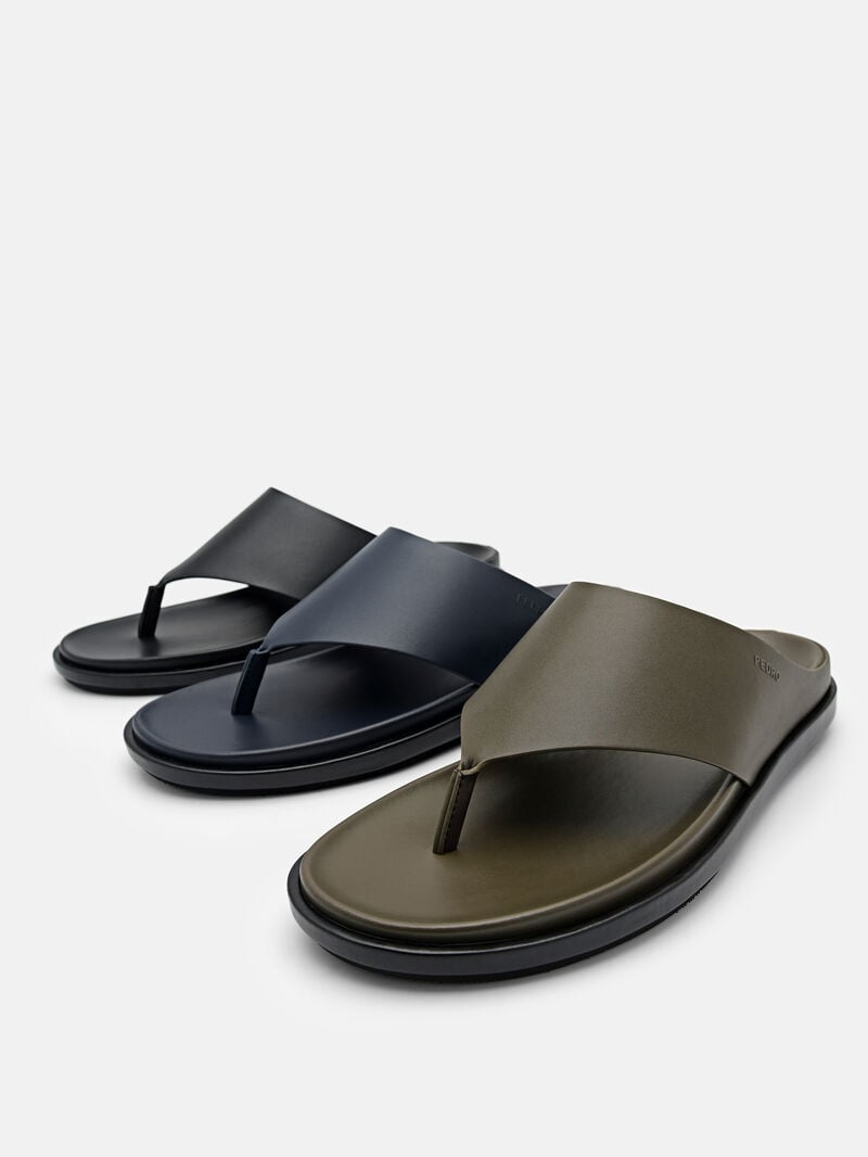Pedro Microfiber Thong Men Sandals Olive | Q9Q-1679
