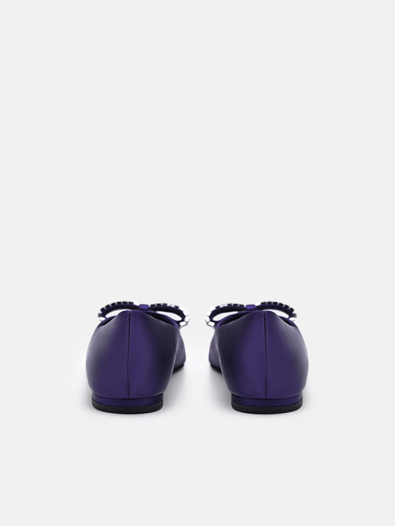 Pedro Mindy Satin Ballet Women Flats Dark Purple | Q9Q-1675