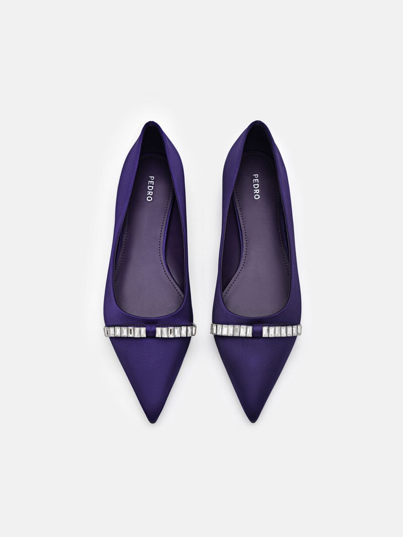 Pedro Mindy Satin Ballet Women Flats Dark Purple | Q9Q-1675