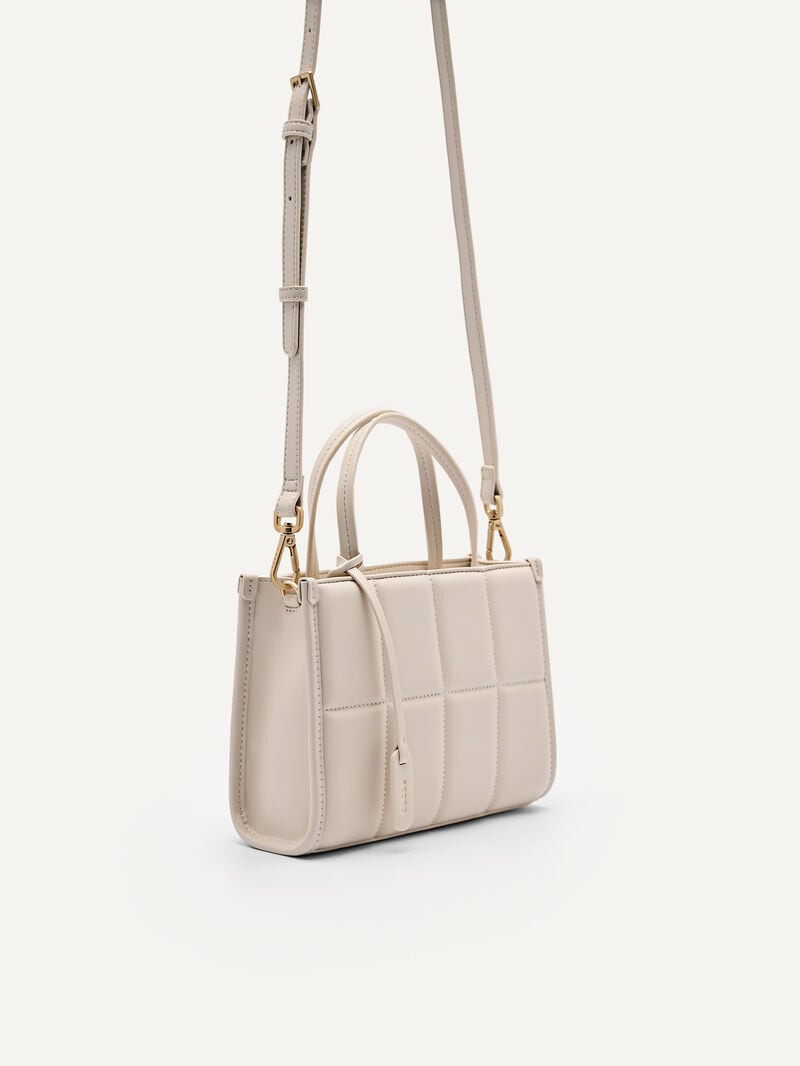 Pedro Mini Quilted Handbag Women Top Handle Bags Beige | Q9Q-1155