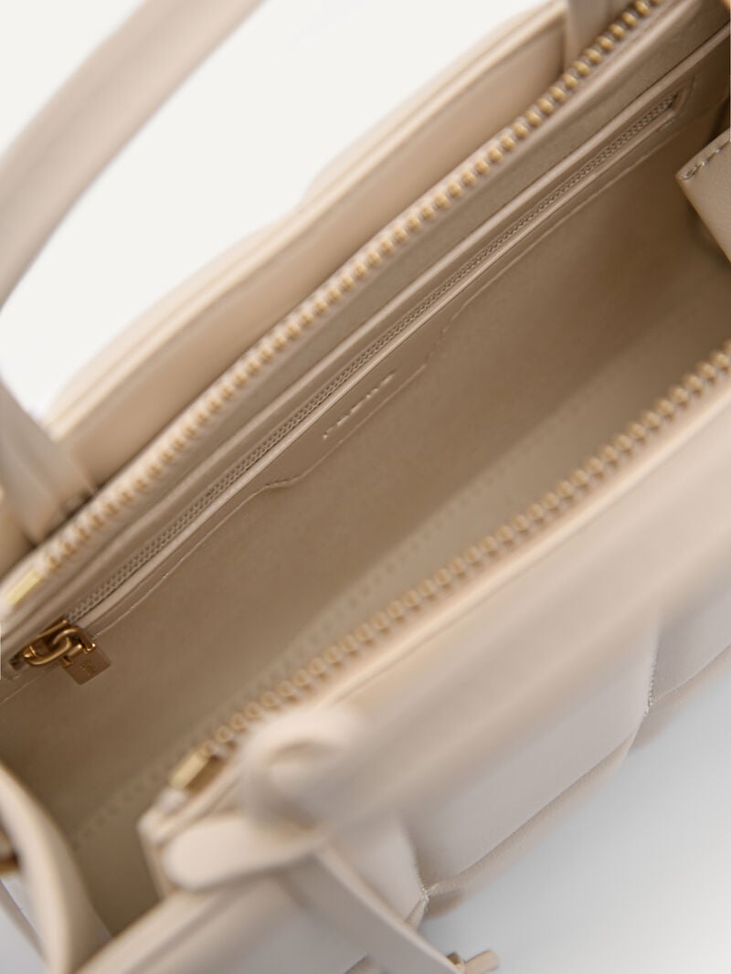 Pedro Mini Quilted Handbag Women Top Handle Bags Beige | Q9Q-1155