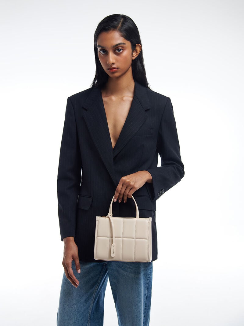 Pedro Mini Quilted Handbag Women Top Handle Bags Beige | Q9Q-1155