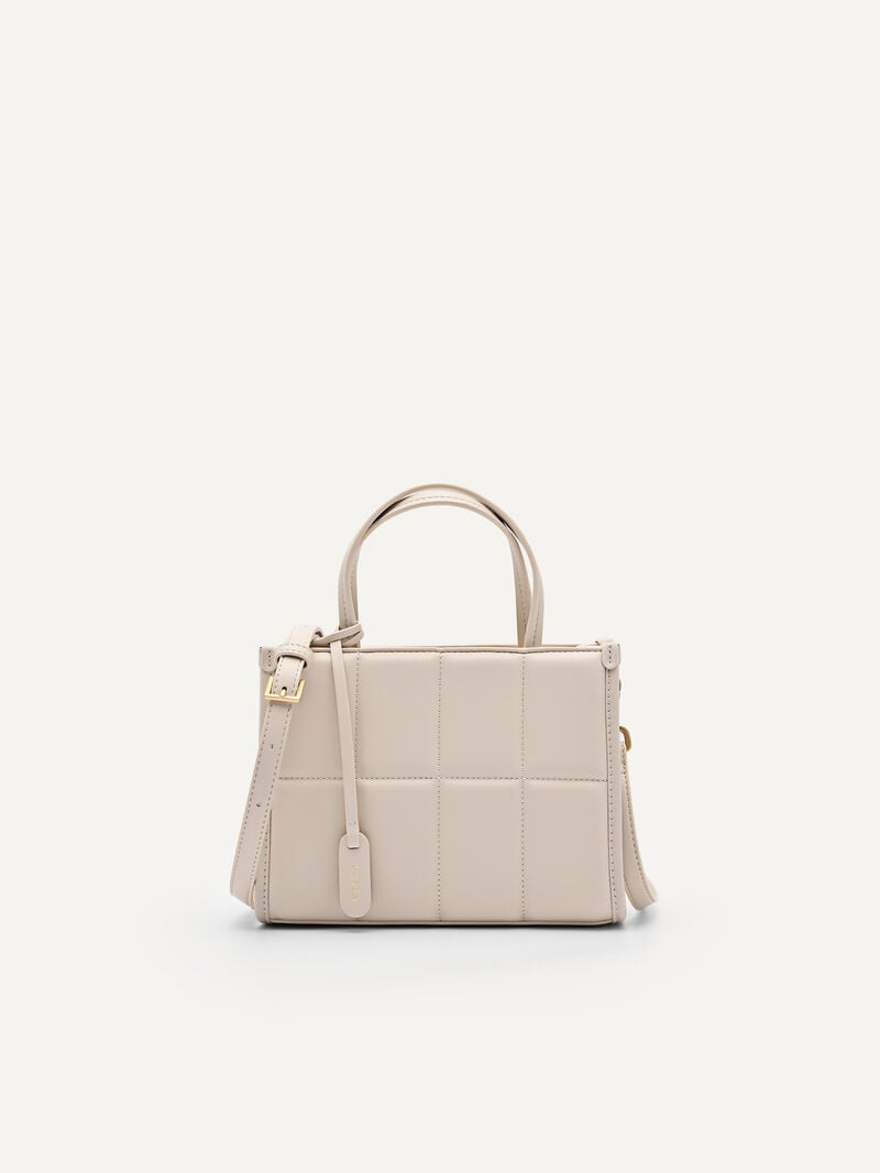 Pedro Mini Quilted Handbag Women Top Handle Bags Beige | Q9Q-1155