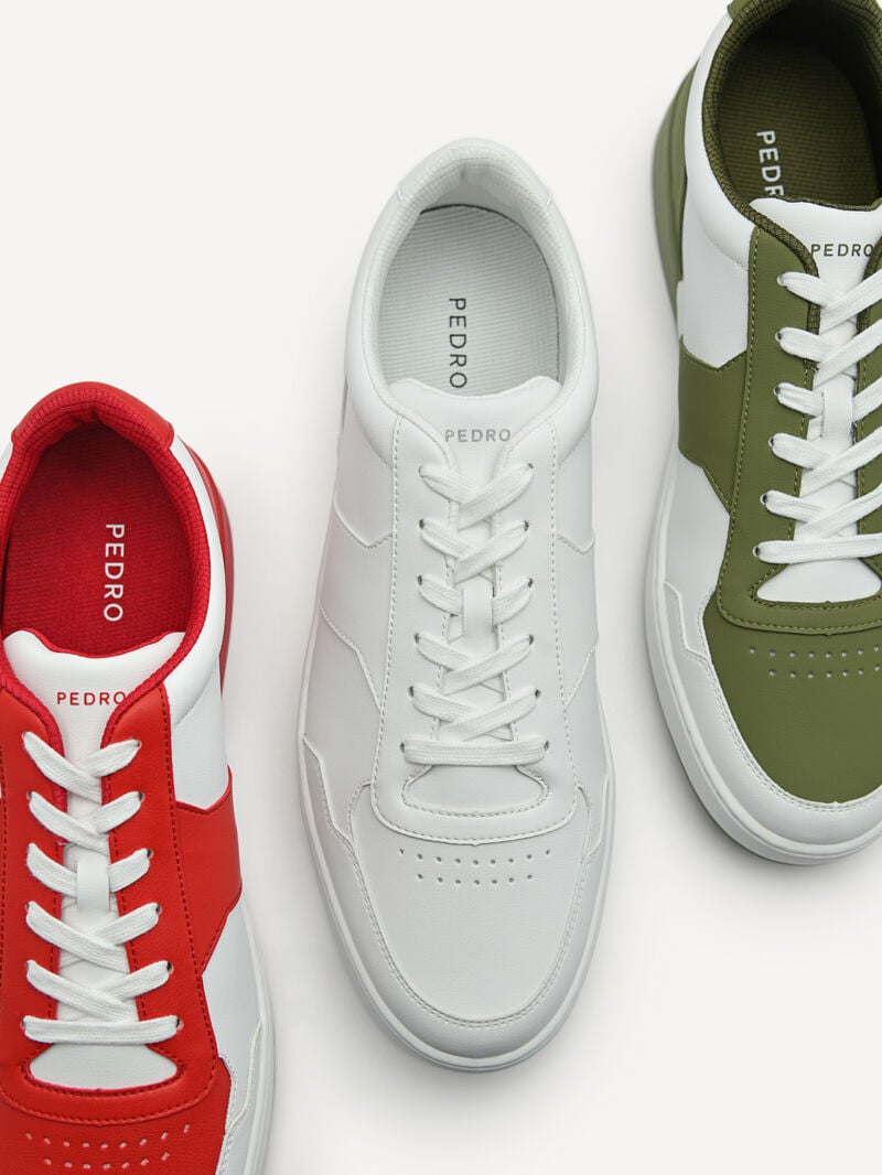 Pedro Mono Stride Sneakers Men Court Sneakers White | Q9Q-1673