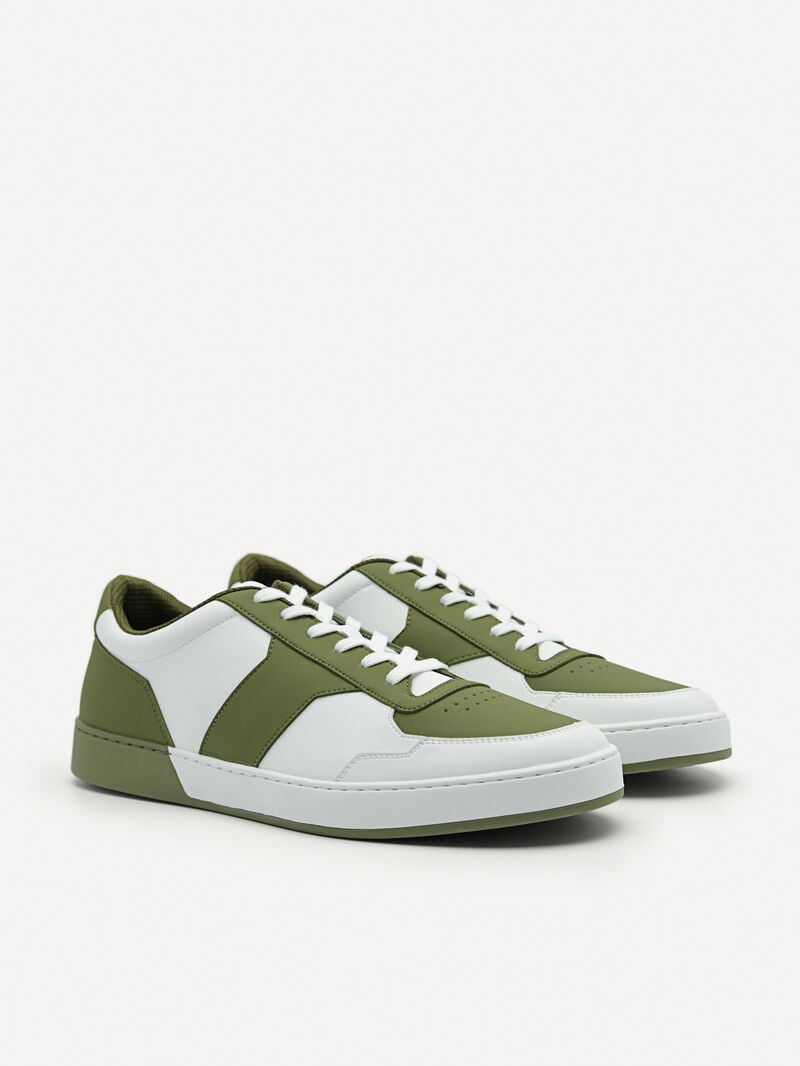 Pedro Mono Stride Sneakers Men Court Sneakers Military Green | Q9Q-1671