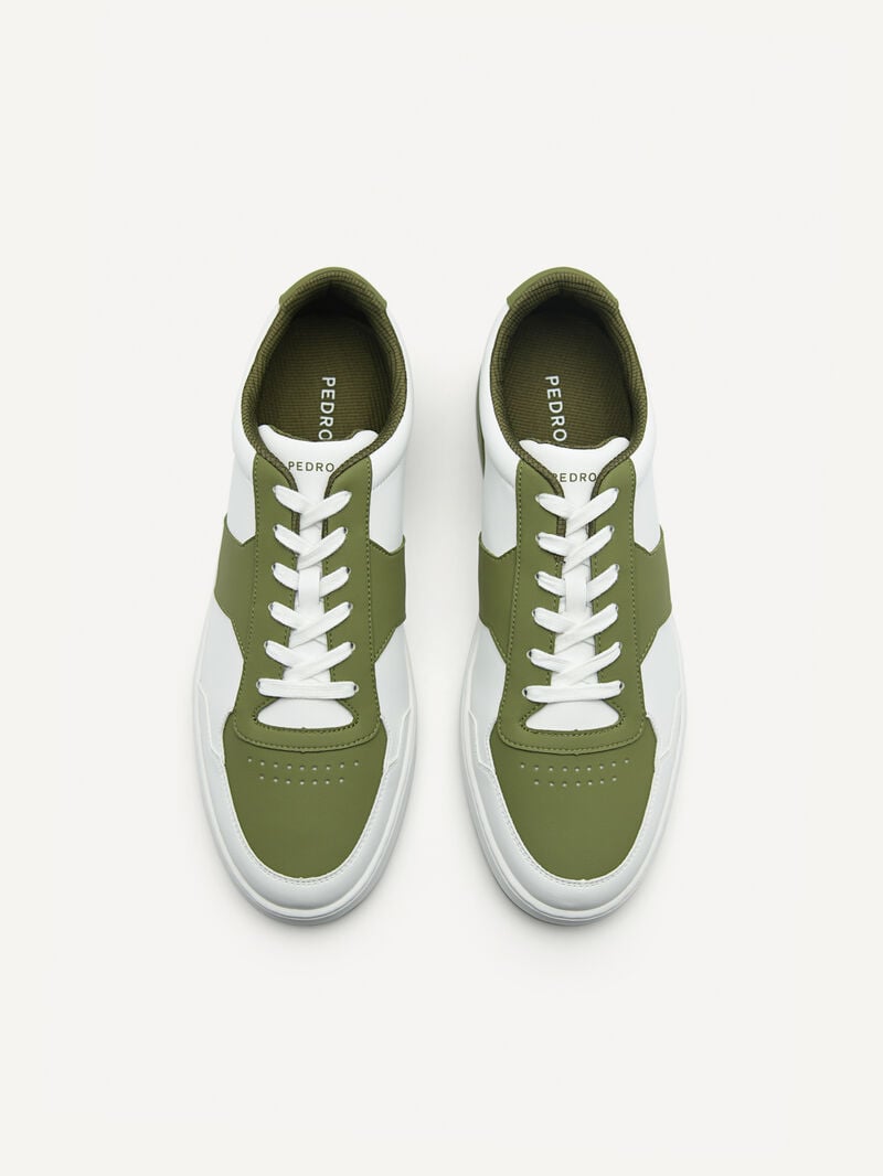 Pedro Mono Stride Sneakers Men Court Sneakers Military Green | Q9Q-1671