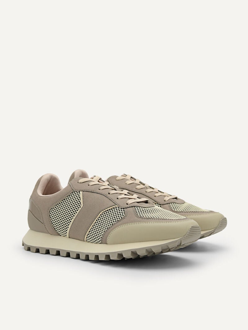 Pedro Mono Track Sneakers Men Low Top Sneakers Taupe | Q9Q-1670