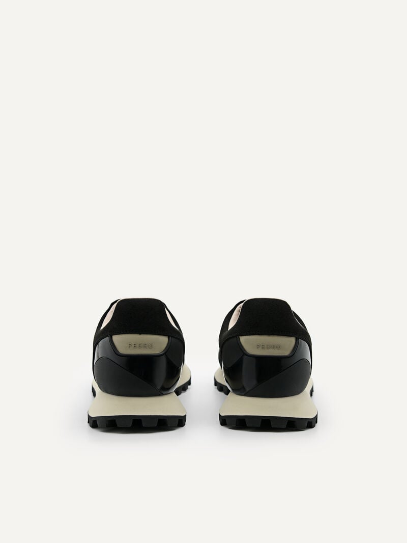 Pedro Mono Track Sneakers Men Low Top Sneakers Black | Q9Q-1668