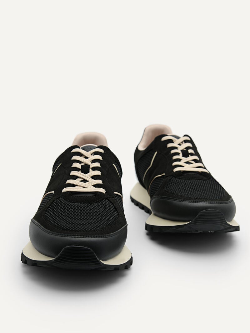 Pedro Mono Track Sneakers Men Low Top Sneakers Black | Q9Q-1668
