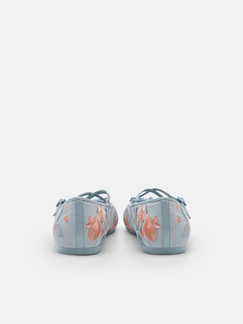 Pedro Nica Fabric Ballerina Women Flats Aqua | Q9Q-1661