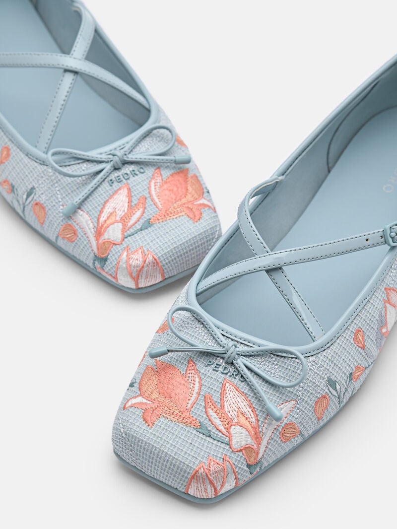 Pedro Nica Fabric Ballerina Women Flats Aqua | Q9Q-1661
