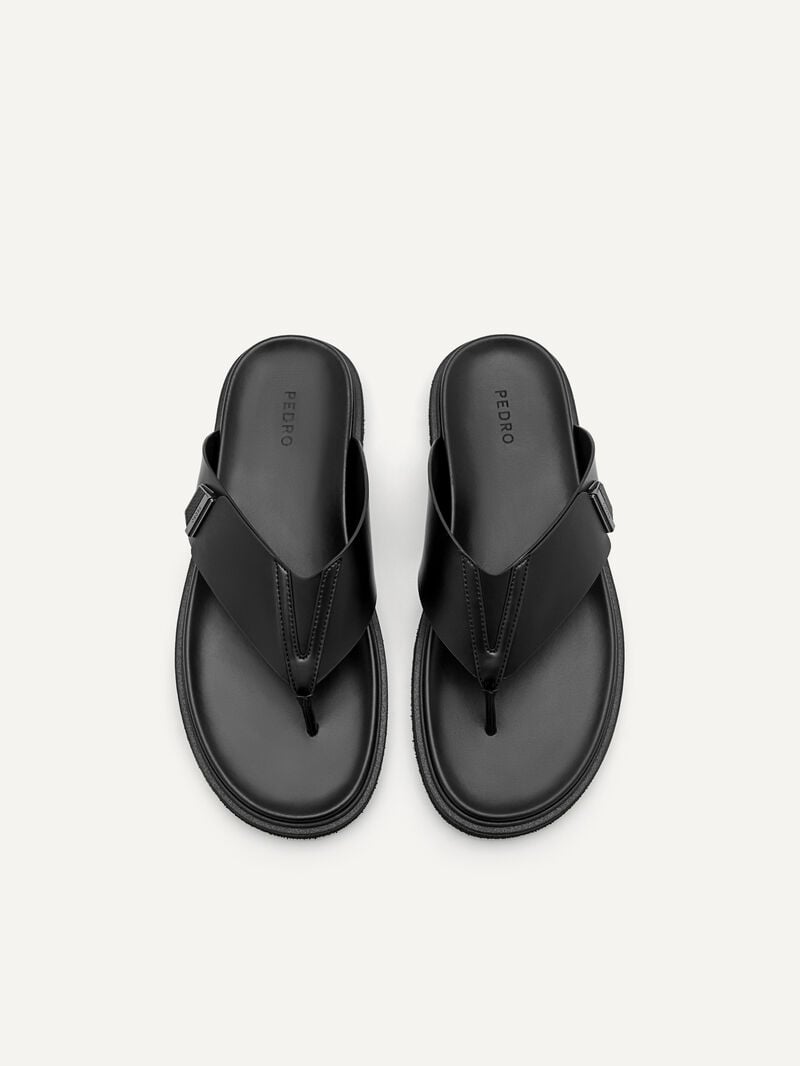 Pedro Norman Thong Men Sandals Black | Q9Q-1653