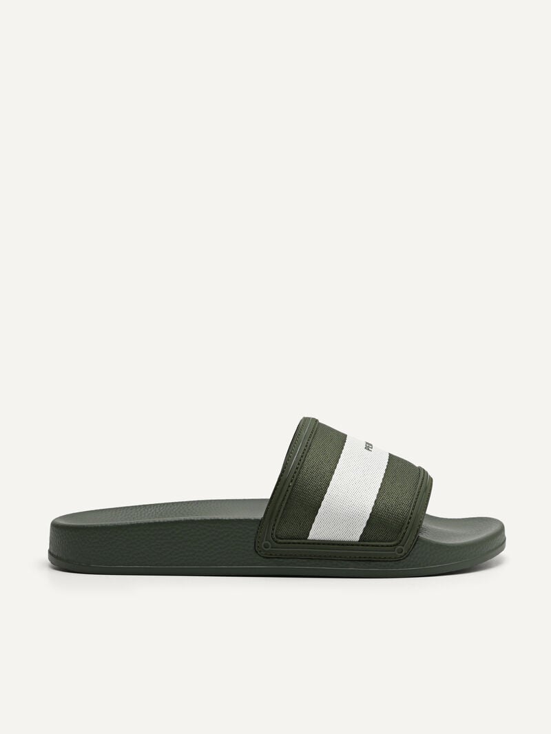 Pedro Nylon Fabric Banded Slides Men Sandals Military Green | Q9Q-1648