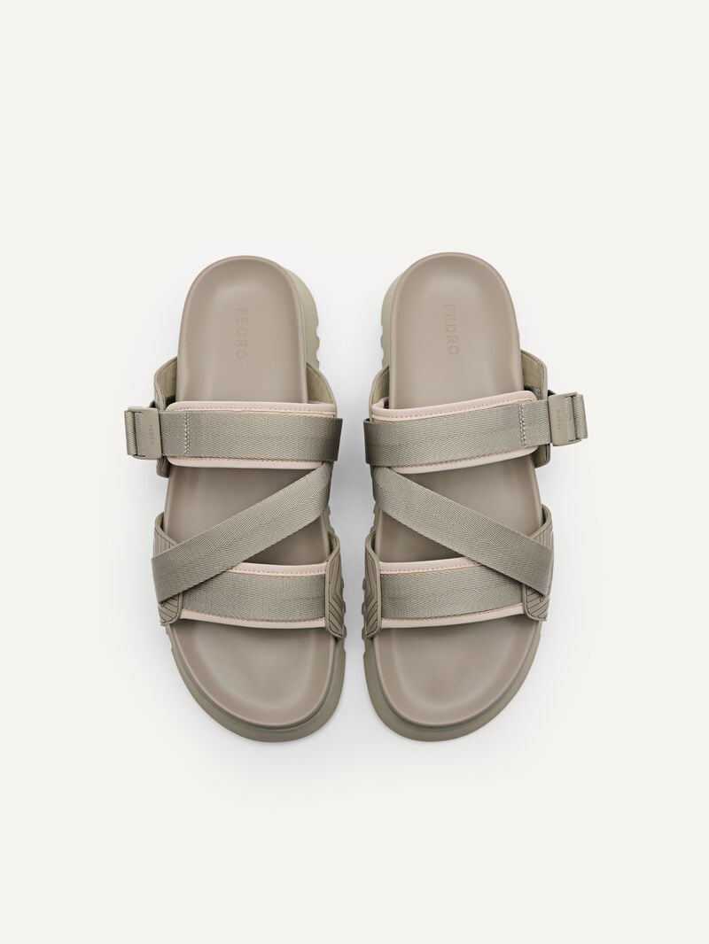 Pedro Nylon Strap Men Sandals Taupe | Q9Q-1642