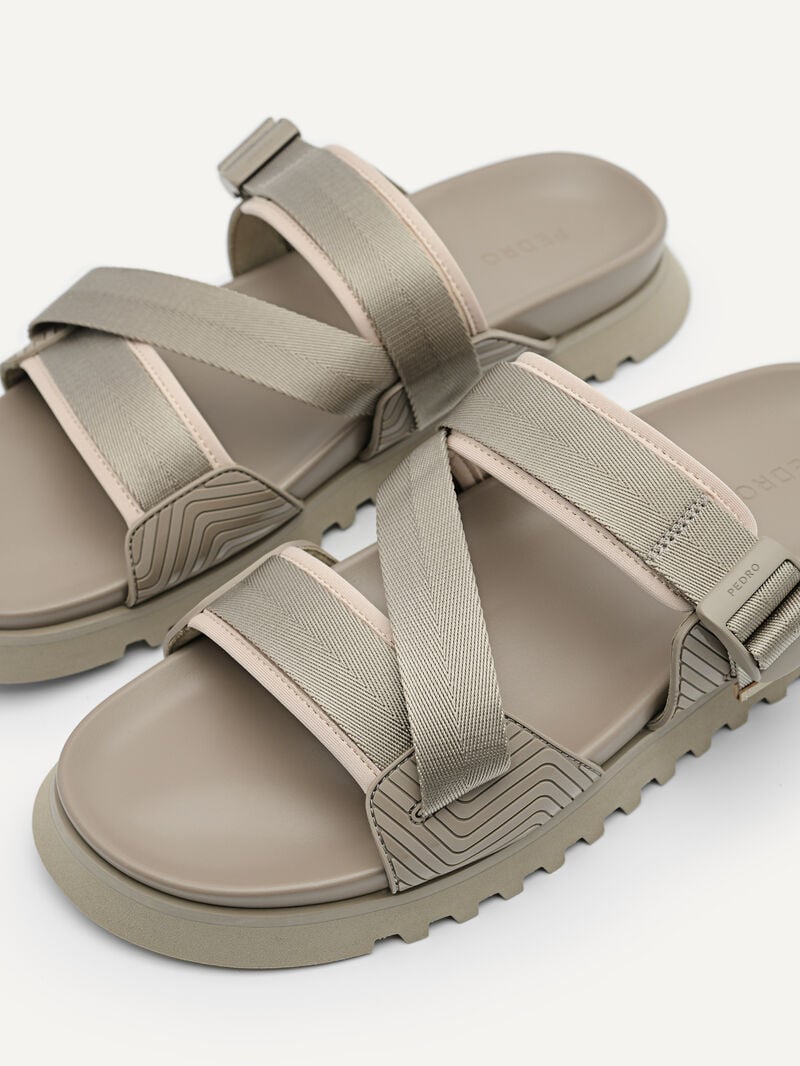 Pedro Nylon Strap Men Sandals Taupe | Q9Q-1642
