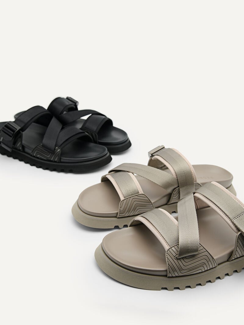 Pedro Nylon Strap Men Sandals Taupe | Q9Q-1642