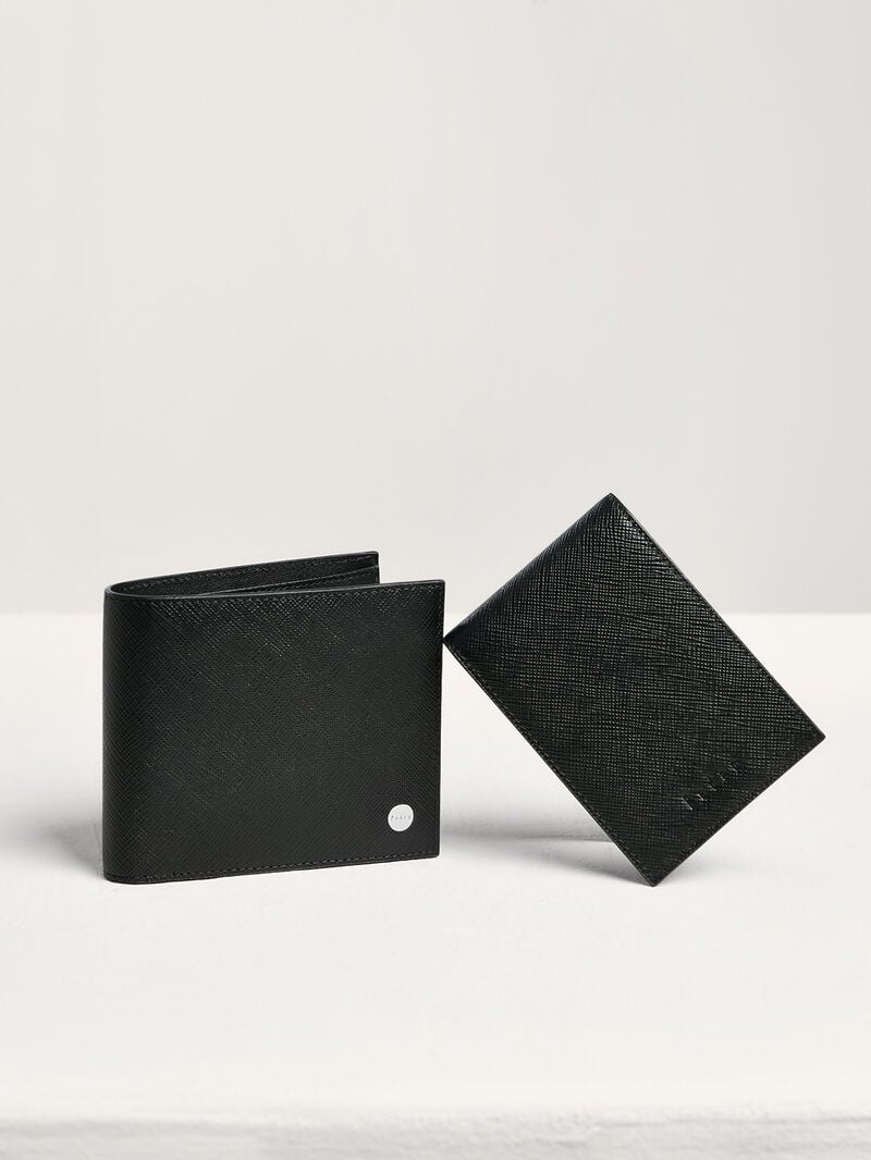 Pedro Oliver Leather Bi-Fold with Insert Men Wallets Black | Q9Q-2132
