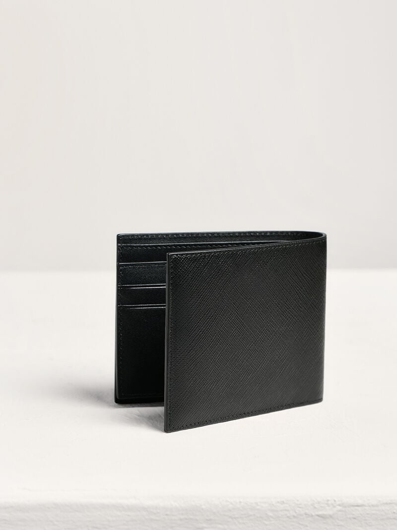 Pedro Oliver Leather Bi-Fold with Insert Men Wallets Black | Q9Q-2132