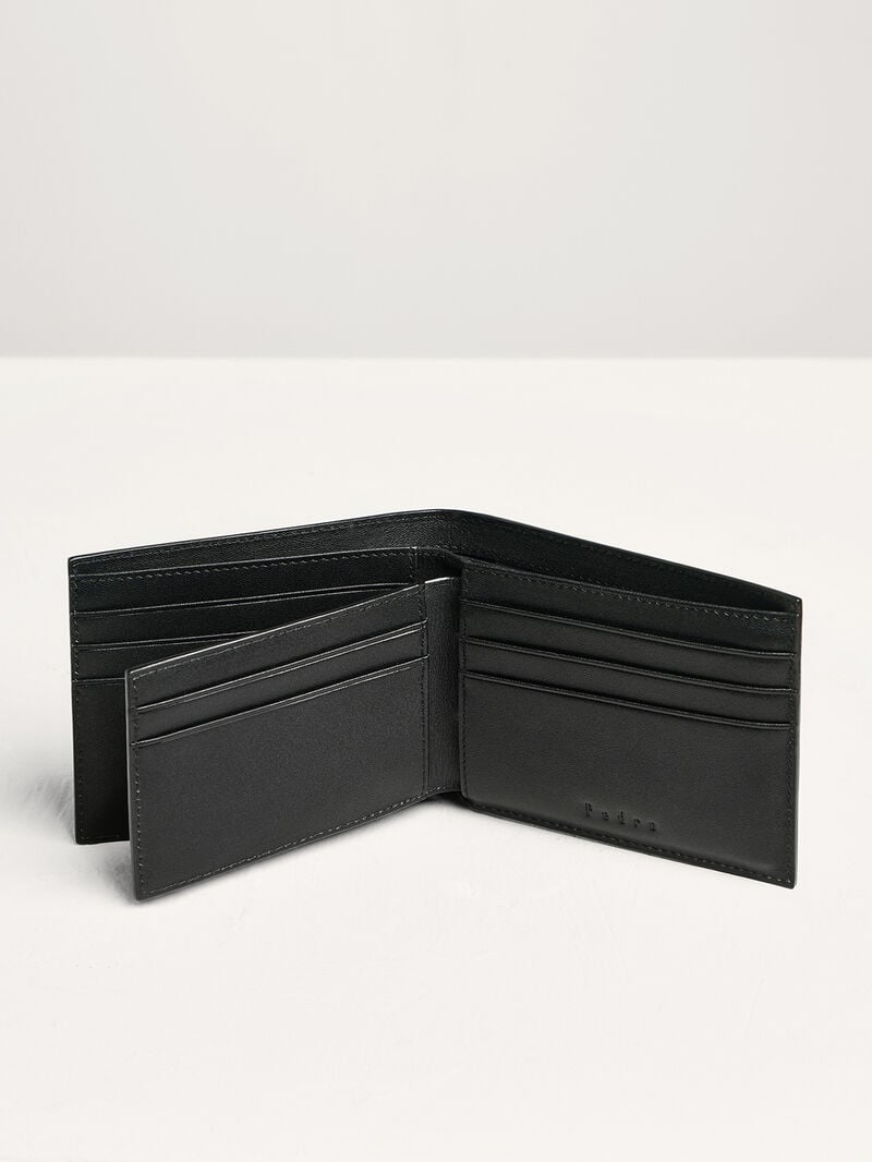 Pedro Oliver Leather Bi-Fold with Insert Men Wallets Black | Q9Q-2132