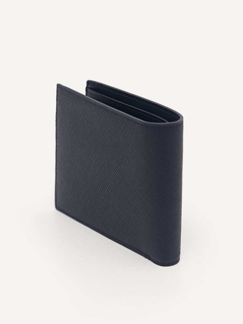 Pedro Oliver Leather Bi-Fold with Insert Men Wallets Navy | Q9Q-2130