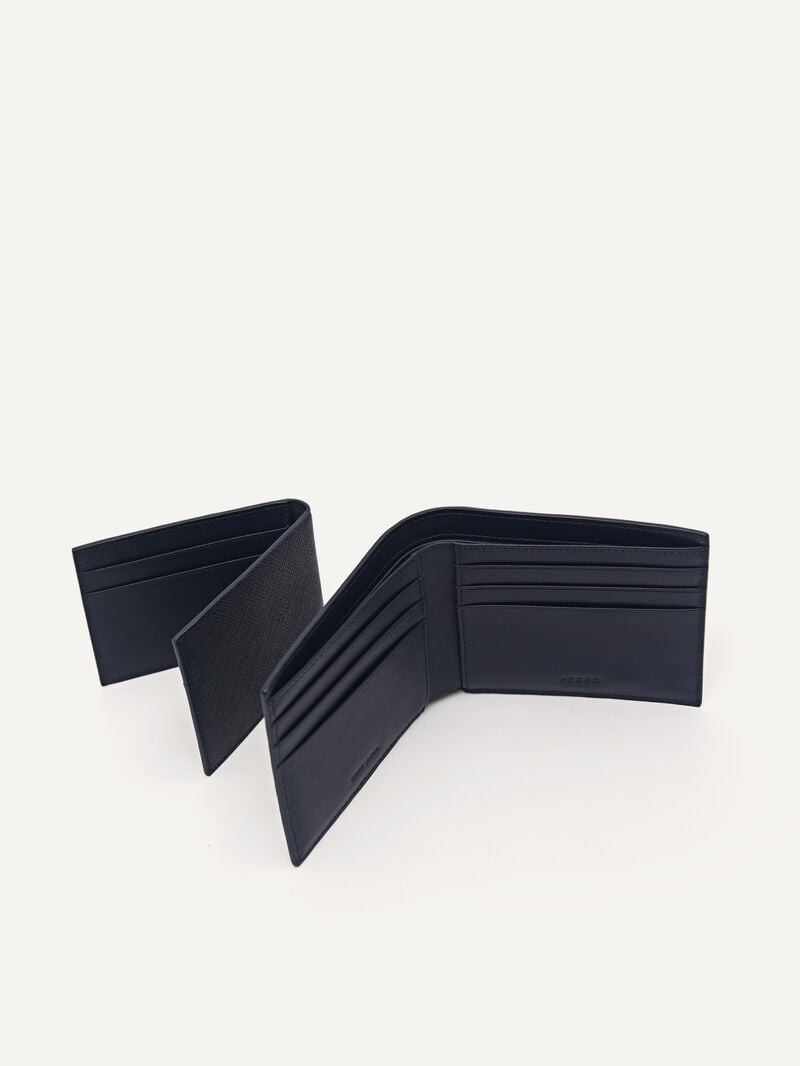 Pedro Oliver Leather Bi-Fold with Insert Men Wallets Navy | Q9Q-2130