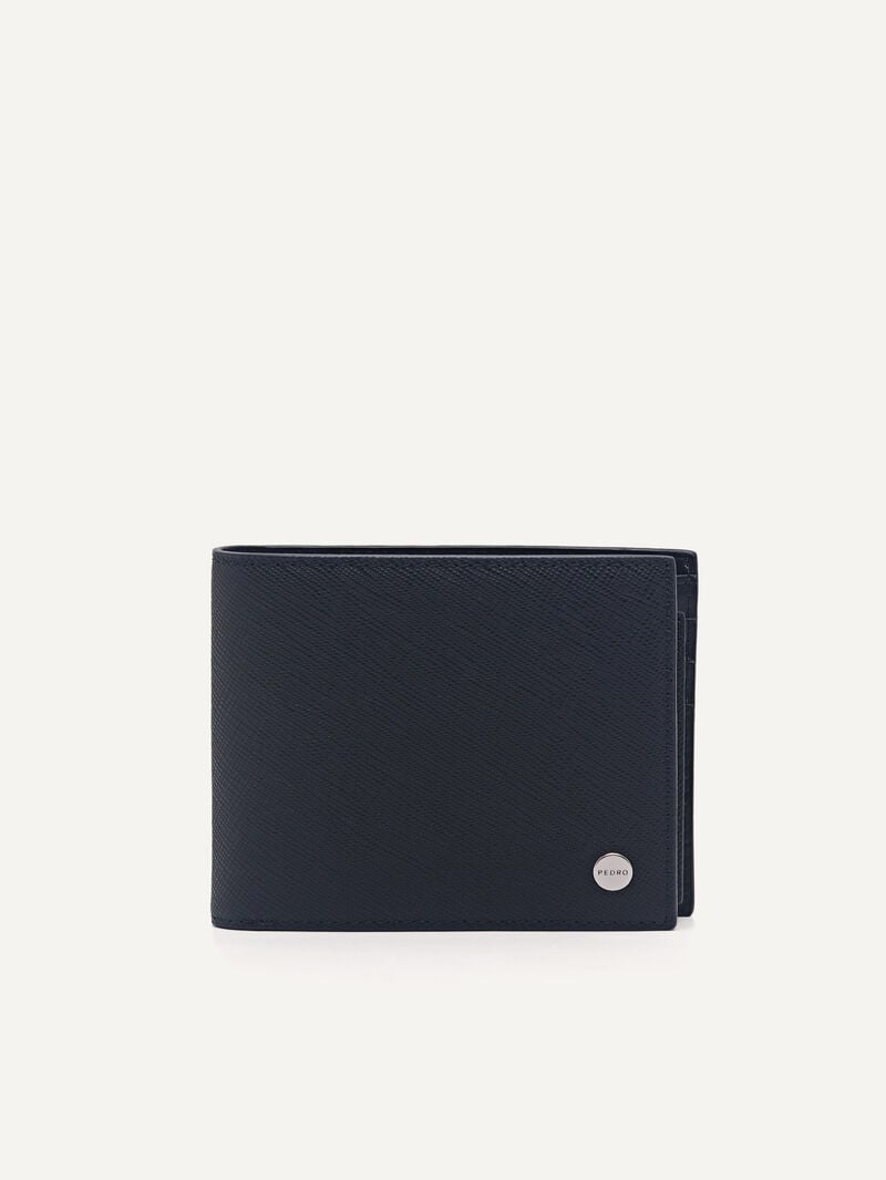 Pedro Oliver Leather Bi-Fold with Insert Men Wallets Navy | Q9Q-2130