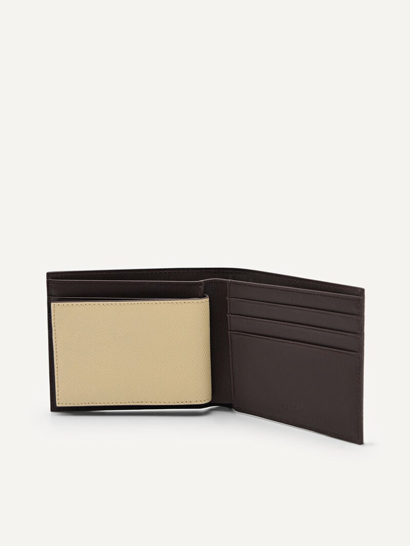 Pedro Oliver Leather Bi-Fold with Insert Men Wallets Sand | Q9Q-2128