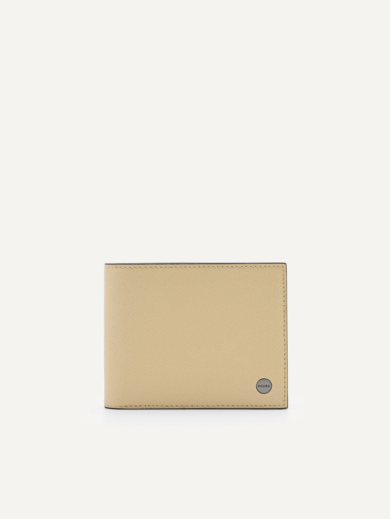 Pedro Oliver Leather Bi-Fold with Insert Men Wallets Sand | Q9Q-2128