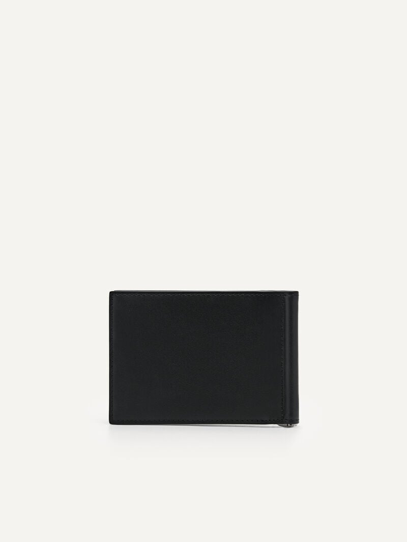 Pedro Oliver Leather Bi-Fold with Money Clip Men Card Holders Black | Q9Q-2127