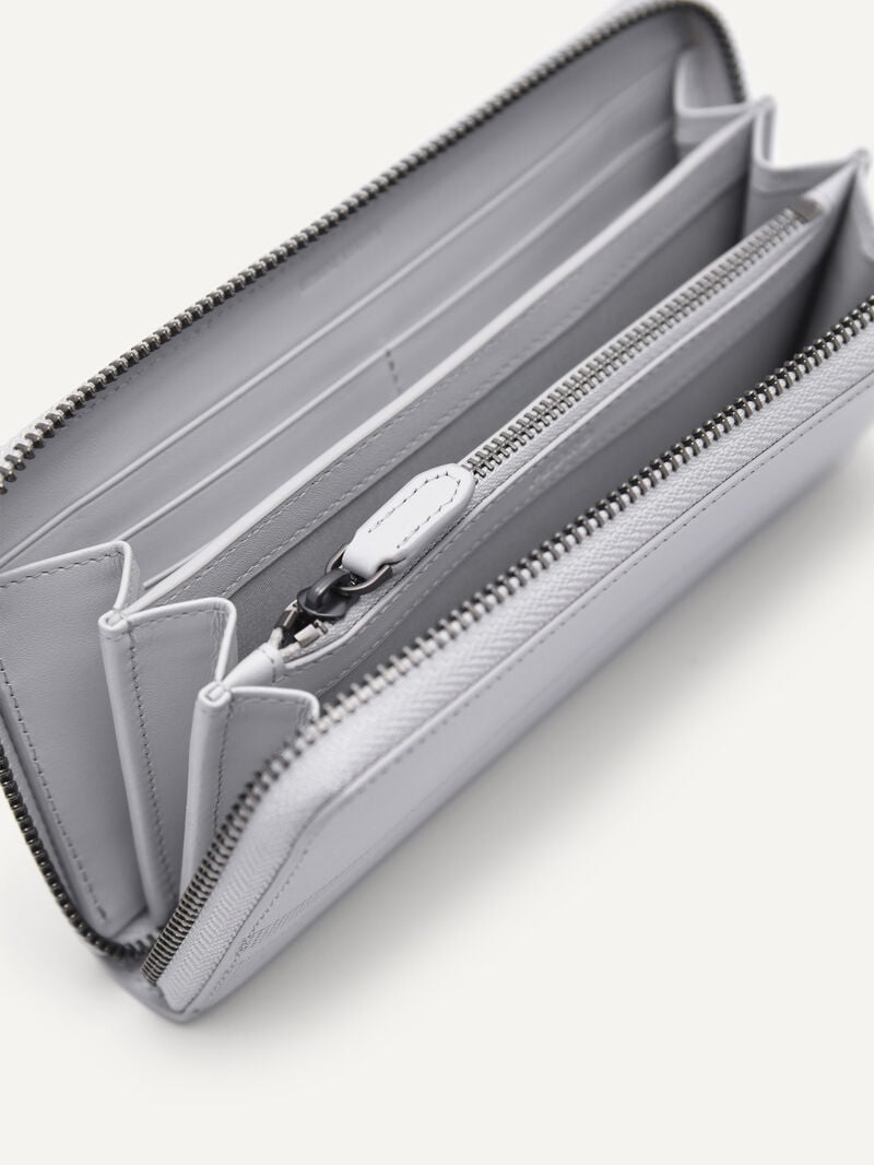 Pedro Oliver Leather Long Men Wallets Light Grey | Q9Q-2123